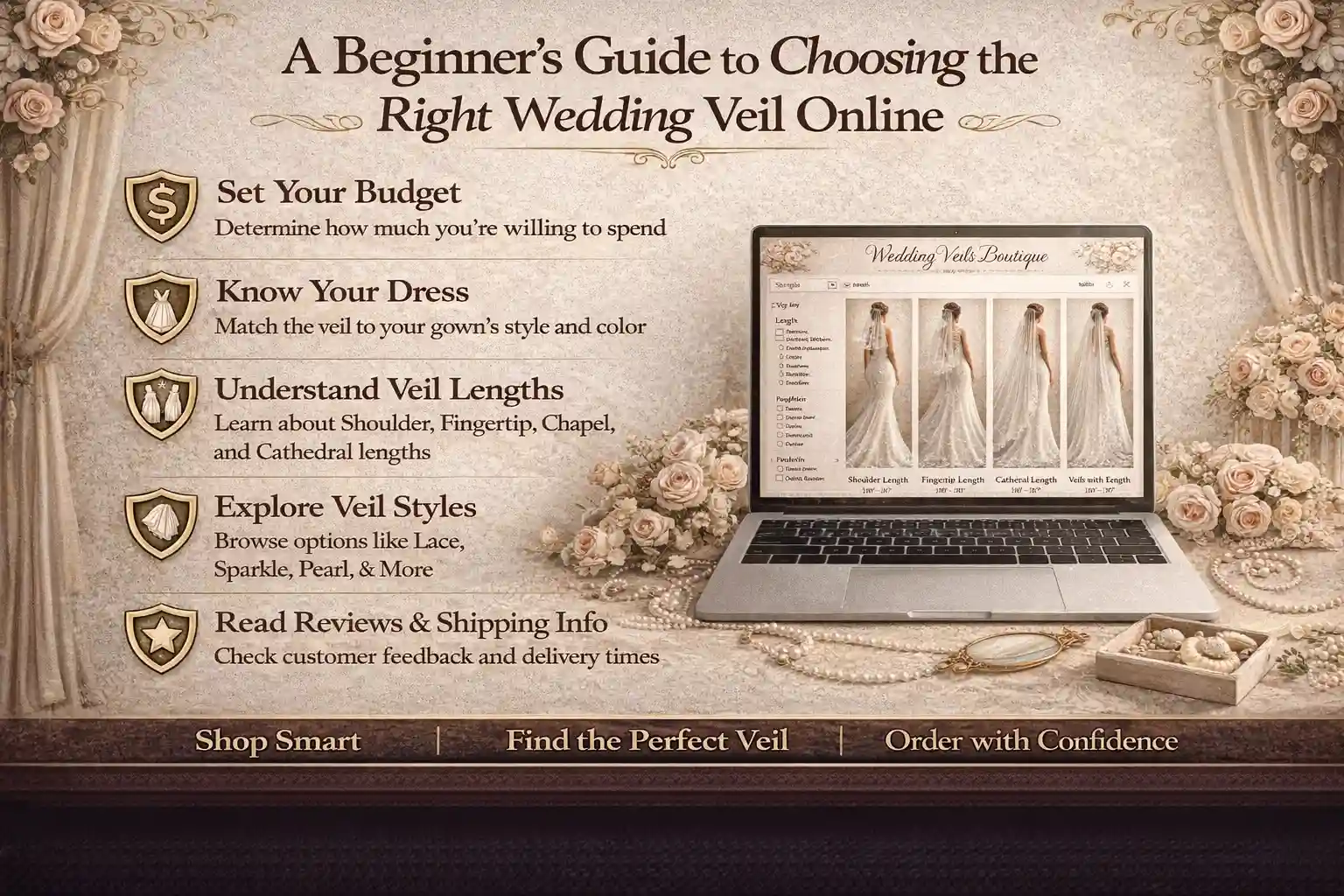 A Beginner’s Guide to Choosing the Right Wedding Veil Online