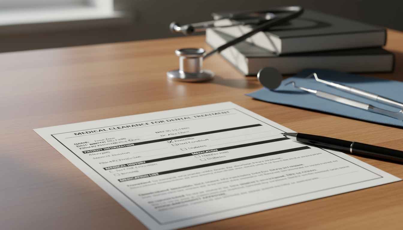 medical clearance form for dental treatment